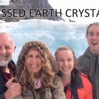 'Selfie' shot of our family just after releasing our BLESSED EARTH CRYSTALS on Athabasca Glacier... this glacier melts water into the Pacific, Atlantic & Antartic Oceans ♡