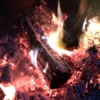 Release of our BLESSED EARTH CRYSTAL by fire on the shores of Marie Louise Lake in Sleeping Giant.