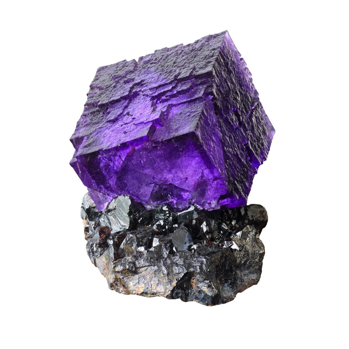 Elestiated Purple Fluorite Cube