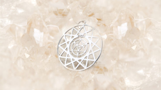 OmAhOm Silver Sacred Geometry Pendant Bnr