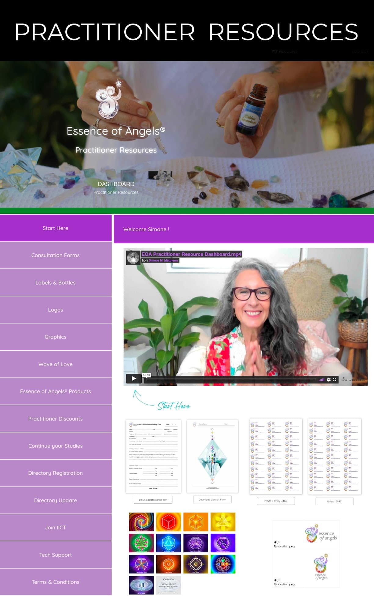 Essence of Angels Practitioner Resource Dashboard new