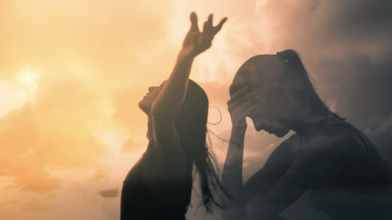 People letting go of fears, sadness, grief and pain concept. People letting go of fears, sadness, grief and pain concept.