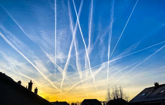 Chemtrails in the morning sky