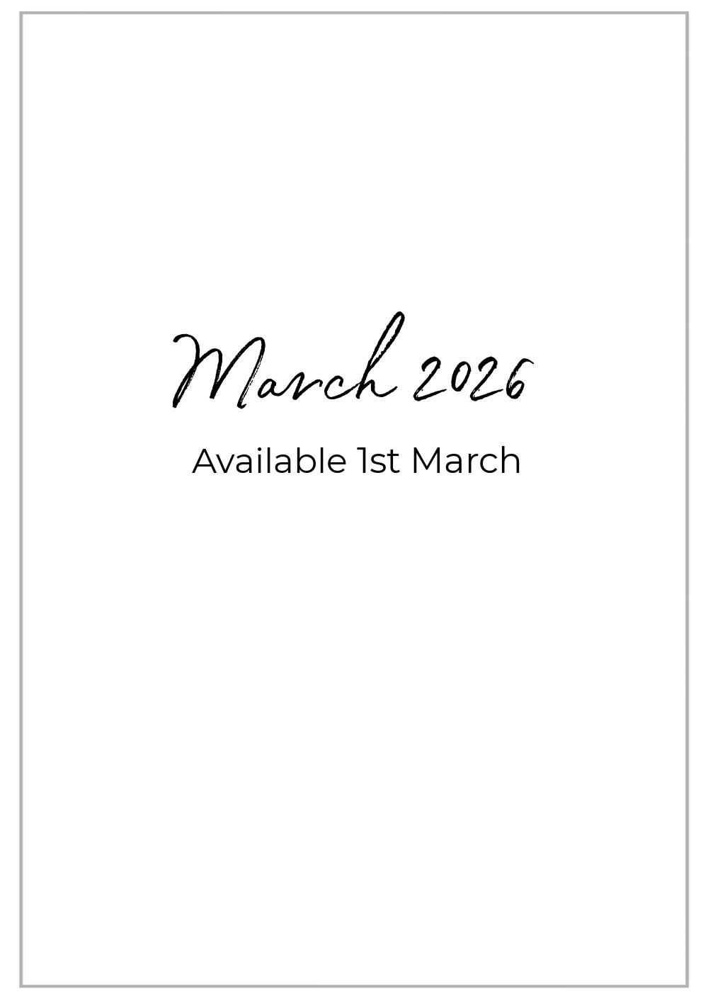 Mar 2026 coming soon